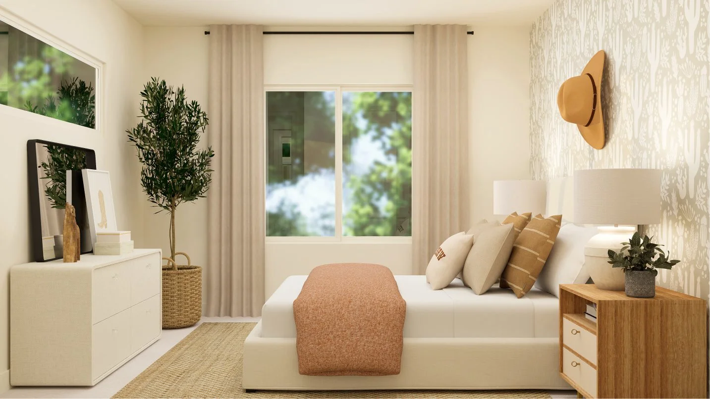 Bed3 styled as a guest room