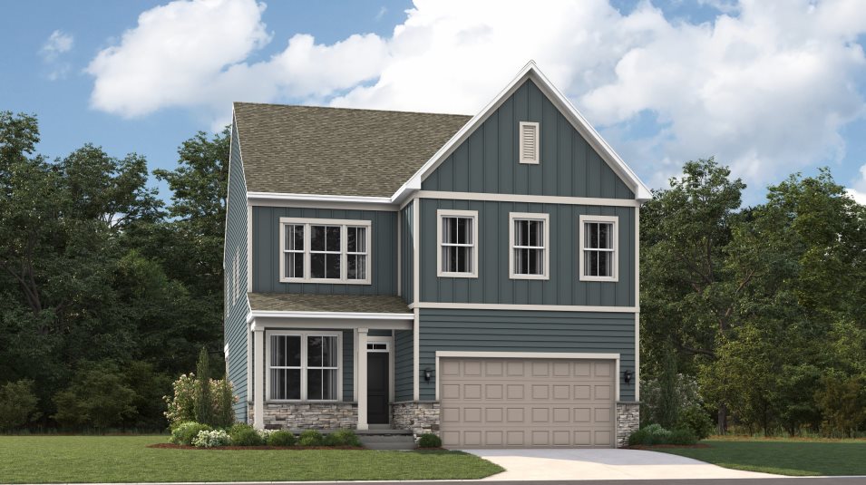 Lorton Exterior Rendering Farmhouse Stone with Watertable