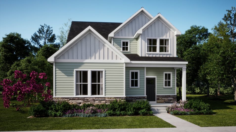 A farmhouse-inspired exterior