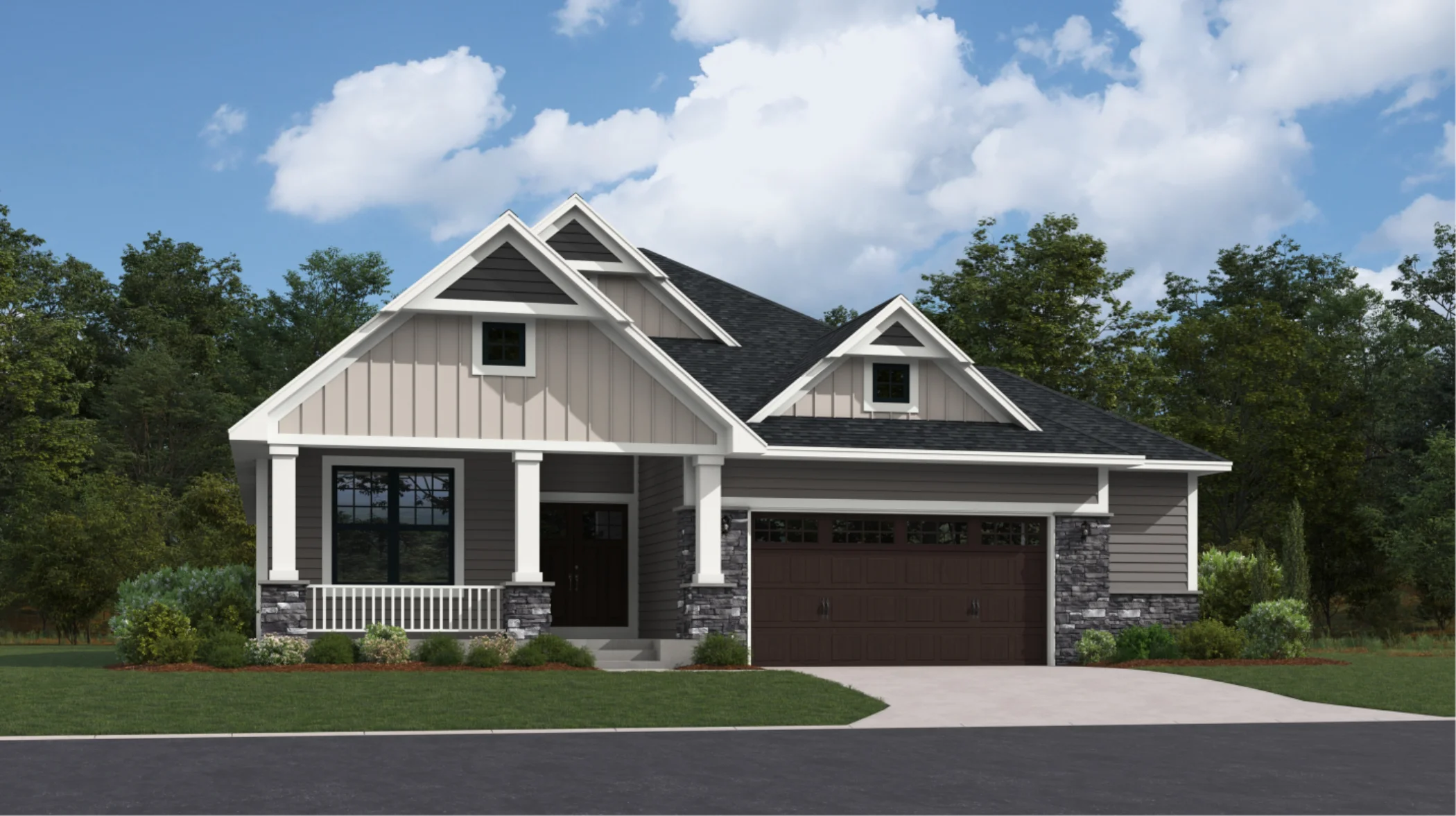 Madrid Exterior Rendering - Craftsman
