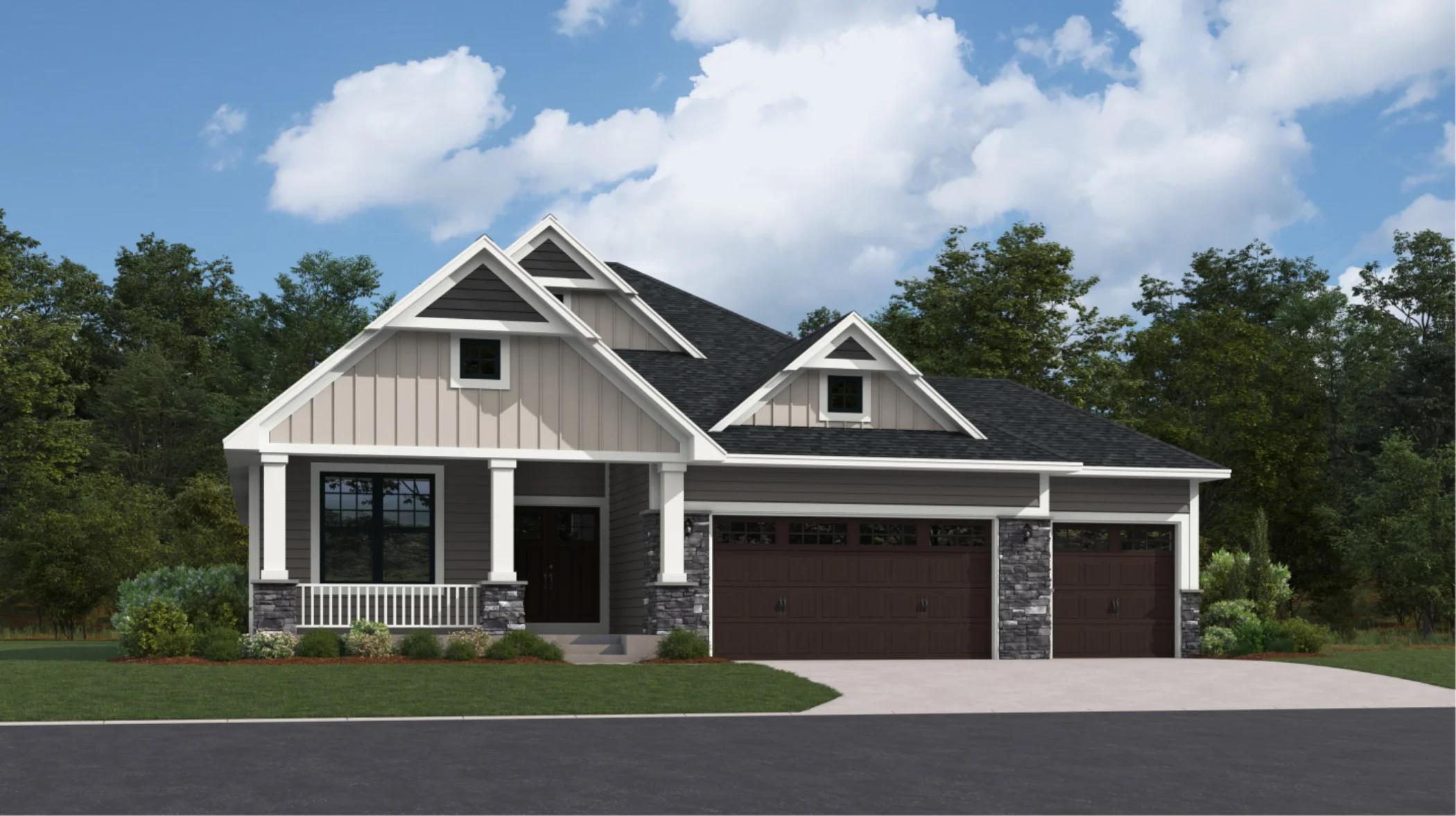 Madrid Exterior Rendering - Craftsman