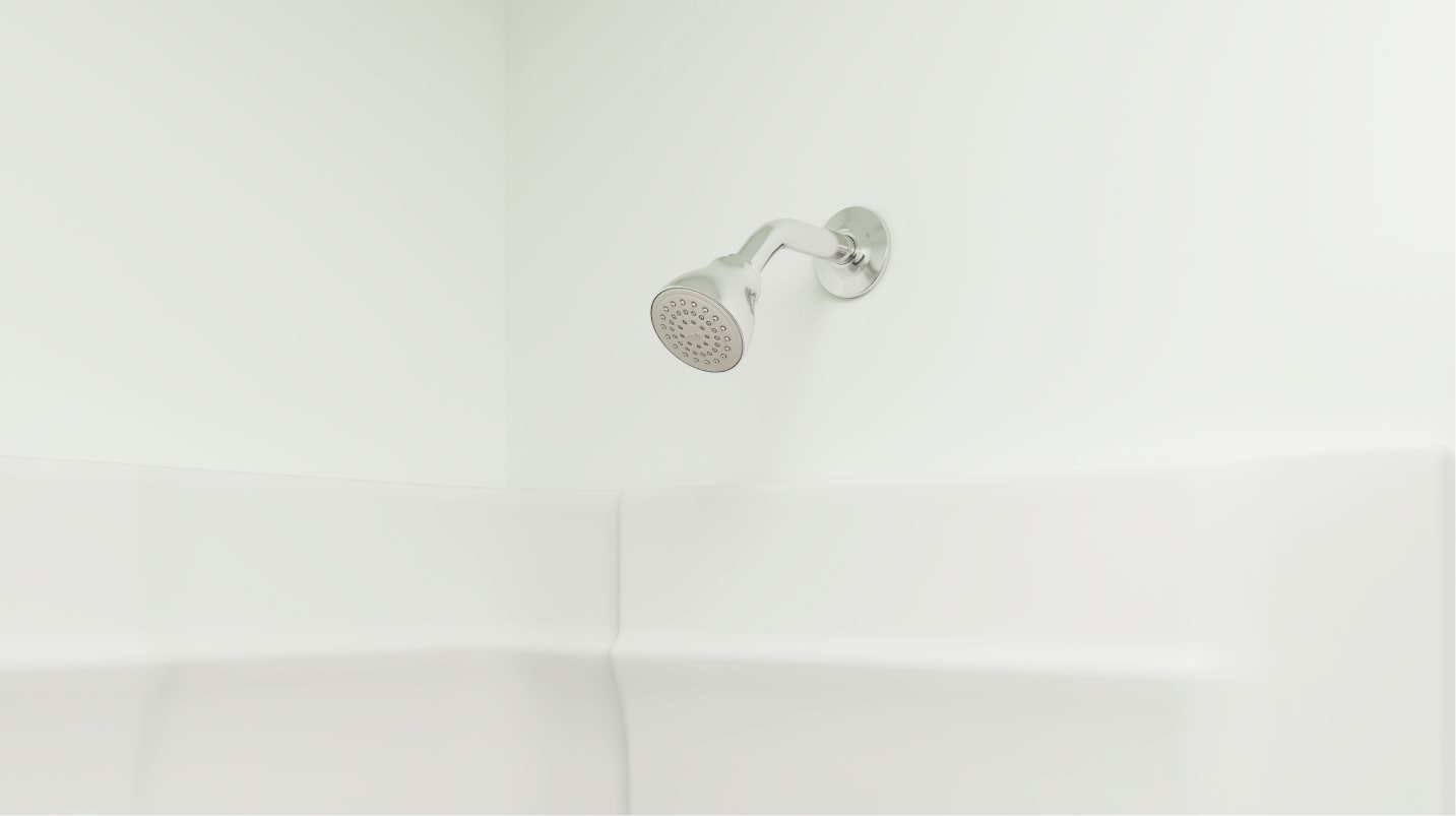 Stylish chrome fixtures in the bathrooms