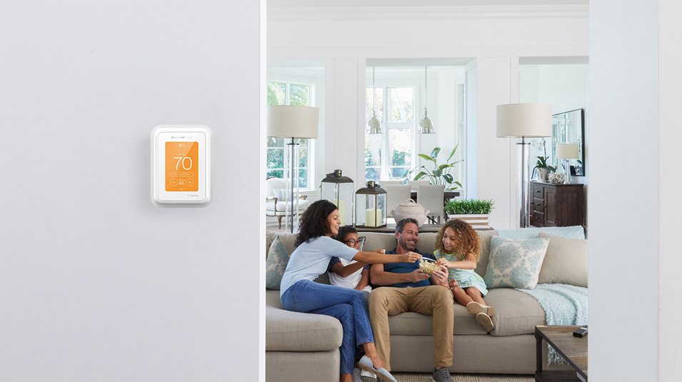Honeywell thermostat in family room