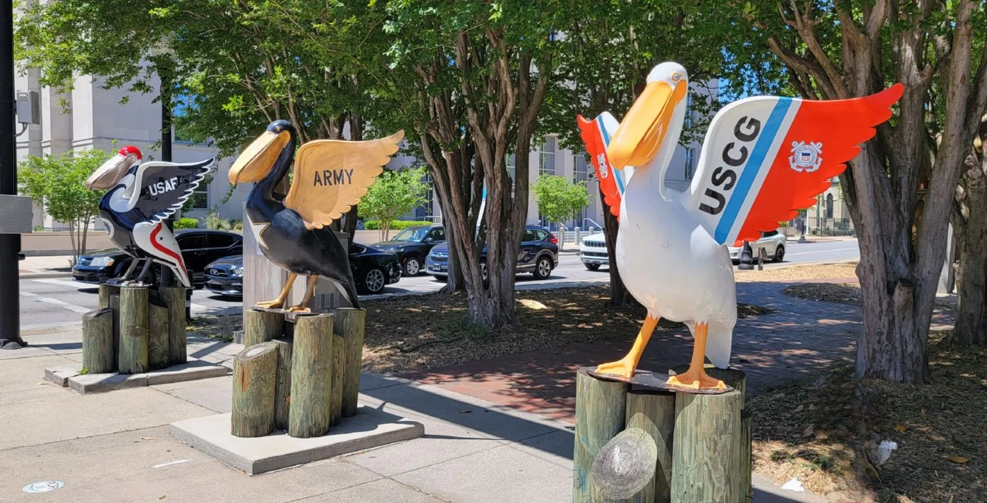 Navy Pelicans that can be found around downtown Pensacola