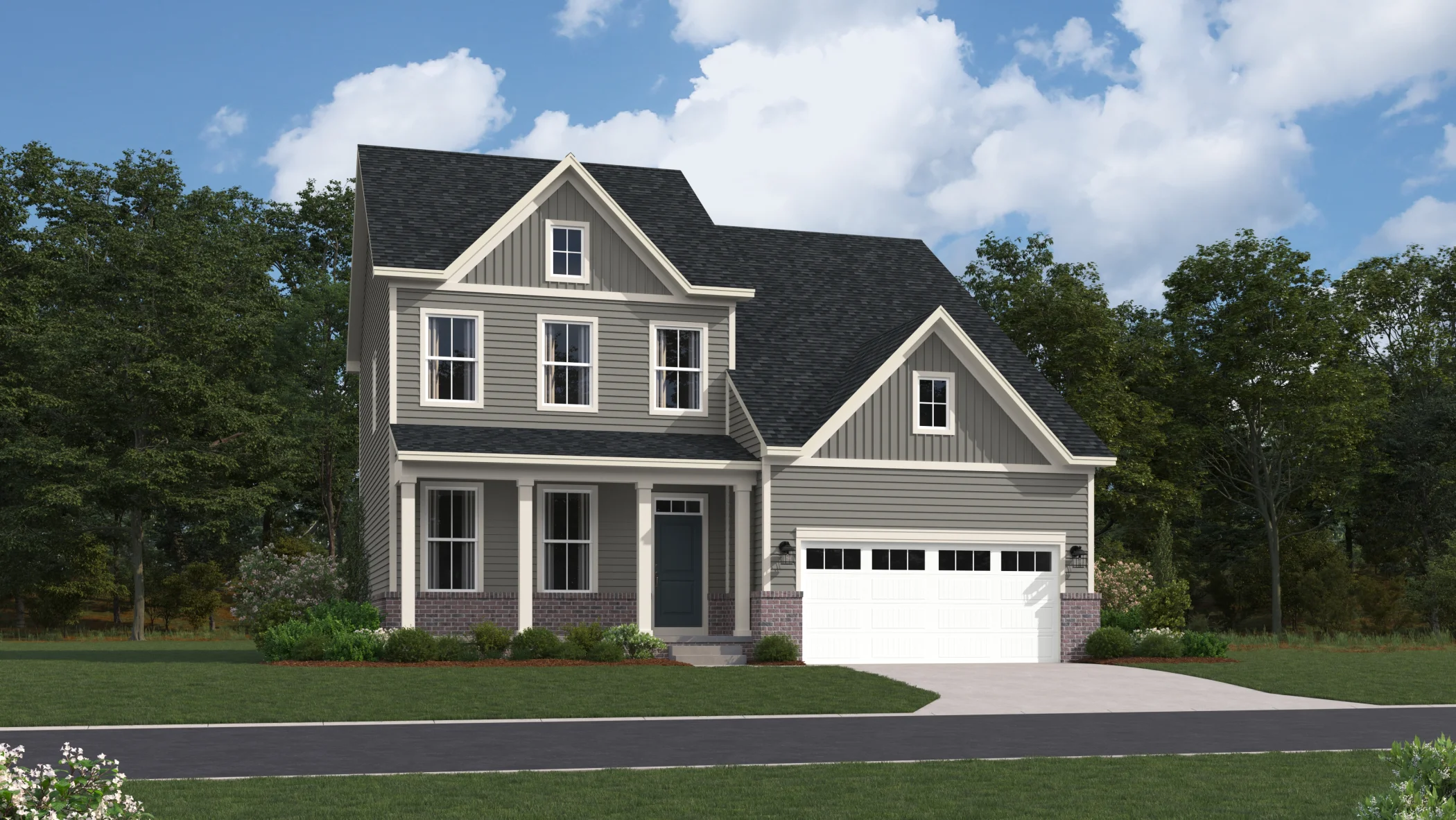Harpers Mill Plymouth Farmhouse Siding W Brick Watertable FWB