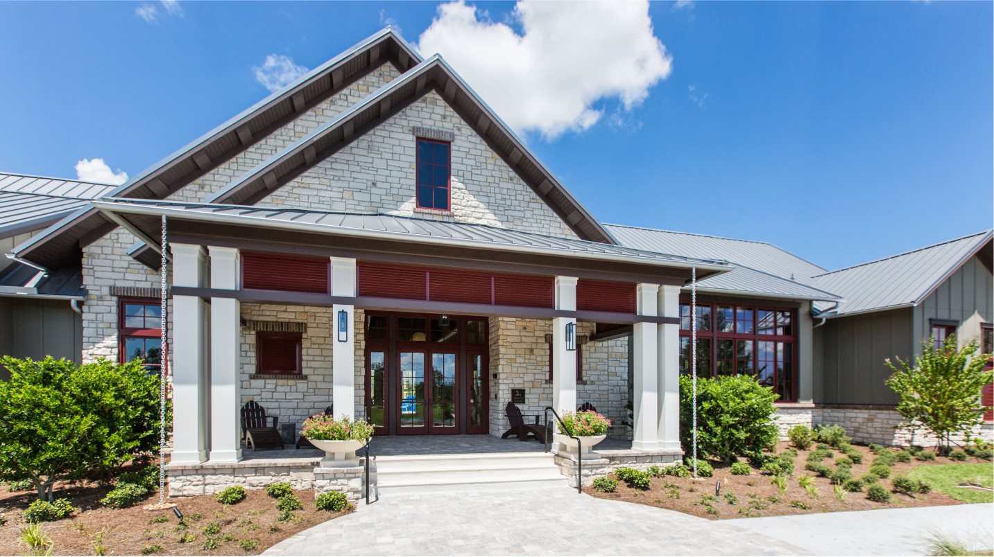 Front view of clubhouse
