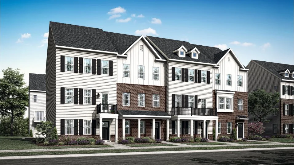 A traditional-inspired townhome exterior 