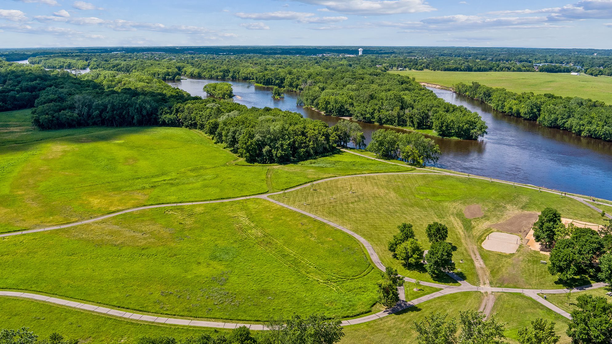 IMAGE: Aerial of Otsego Country Park and the Mississippi River