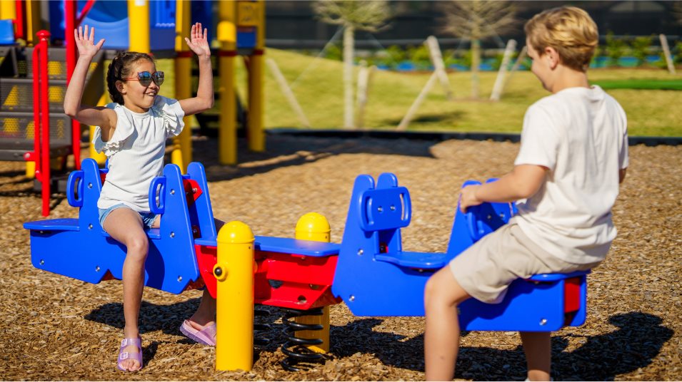 Kids playing on playground