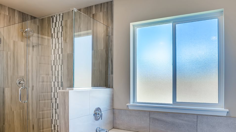 Close up of window in the bathroom