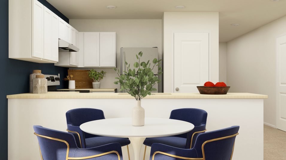 Furnished nook and kitchen counter