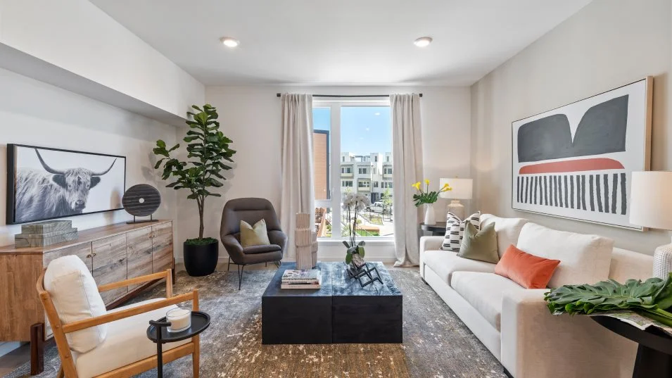 Living room overall with large window